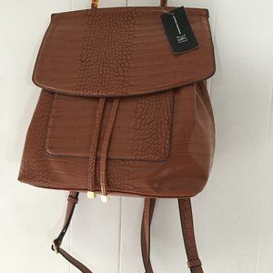 Inc Daizzee Bangle Backpack - Pecan Croco/Gold (New)